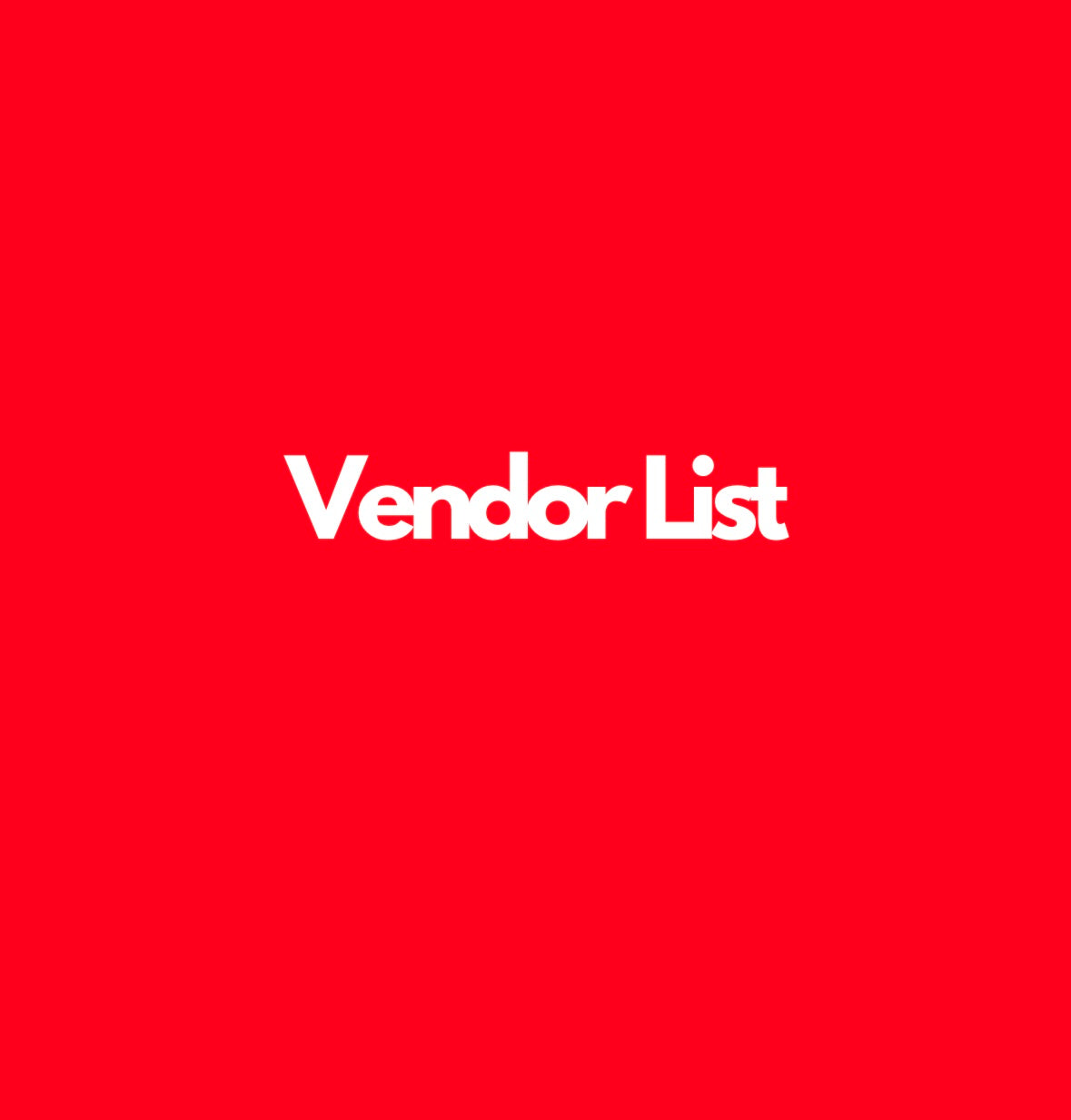 The Ultimate Vendor List